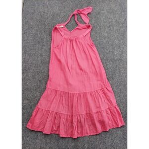 Bellambra Linen Dress Womens XS Pink tiered Halter Sundress Made in Italy